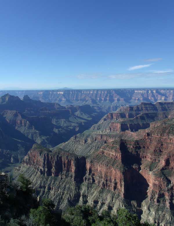 San Friscisco Mts. as seen from Bright Angel Point at the North Rim of the Grand Canyon.